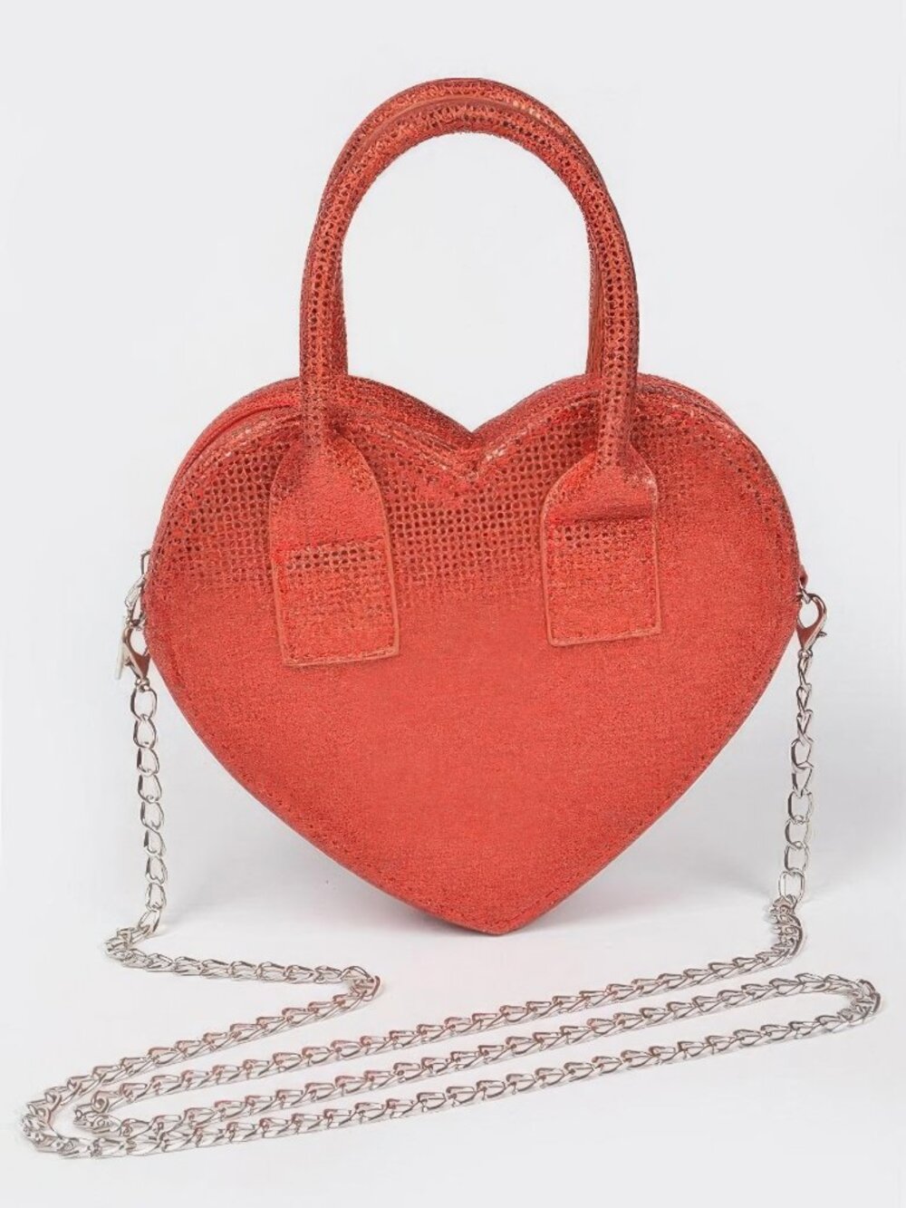Metallic Heart Crossbody Bag